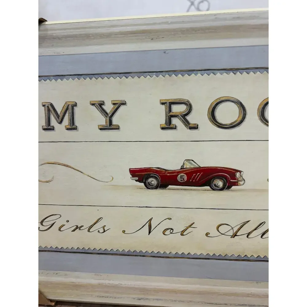 Art in Motion- Angela Staehling 16 x 9 plaque My Room Girls Not Allowed NWT